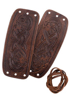 Protège-bras Viking cuir dragon Jelling marron foncé