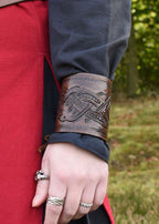 Protège-bras Viking cuir dragon Jelling marron foncé